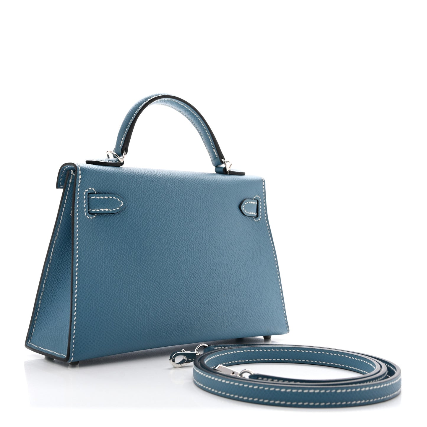Epsom Mini Kelly Sellier 20 New Blue Jean
