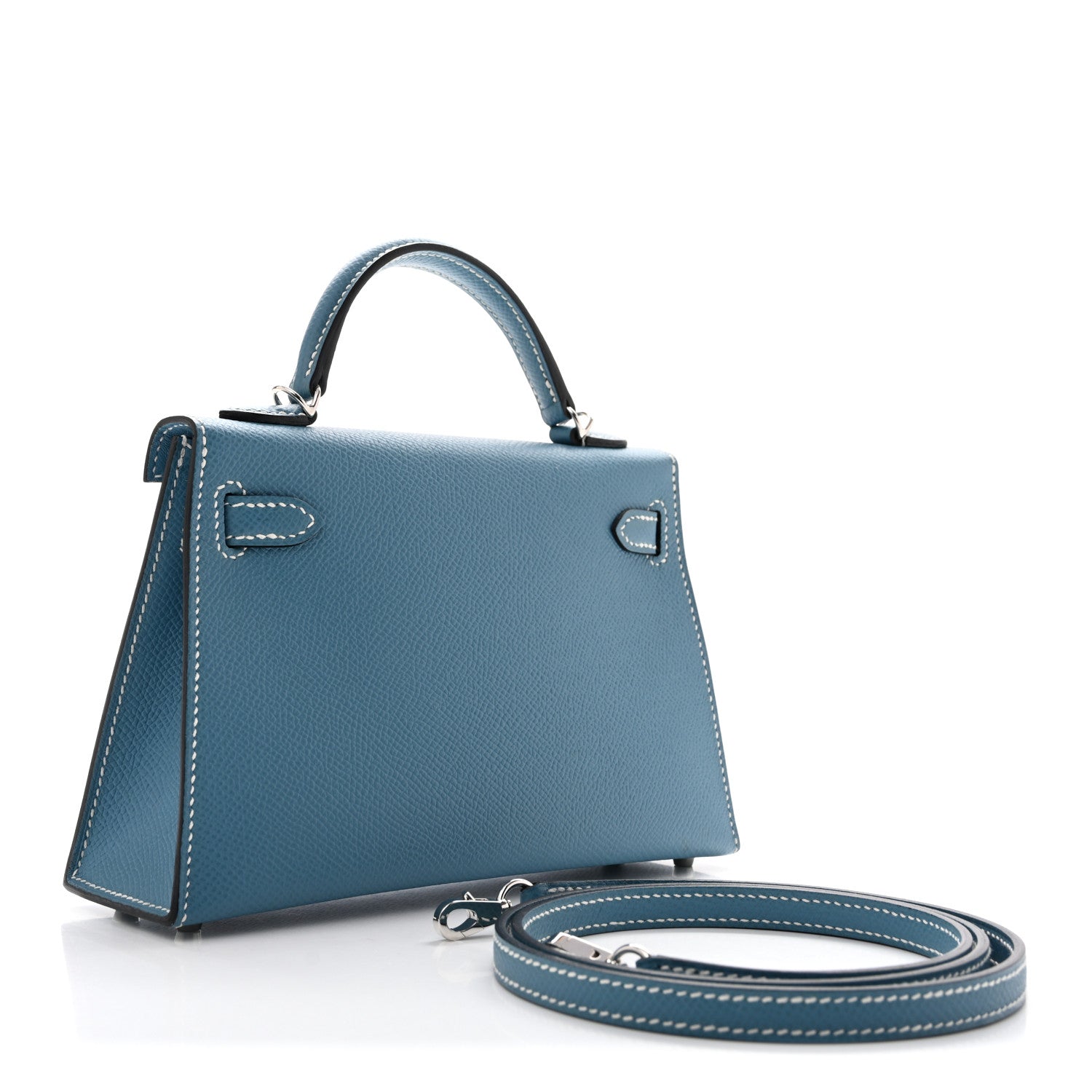 Hermes Epsom Mini Kelly Sellier 20 New Blue Jean 3 of 14