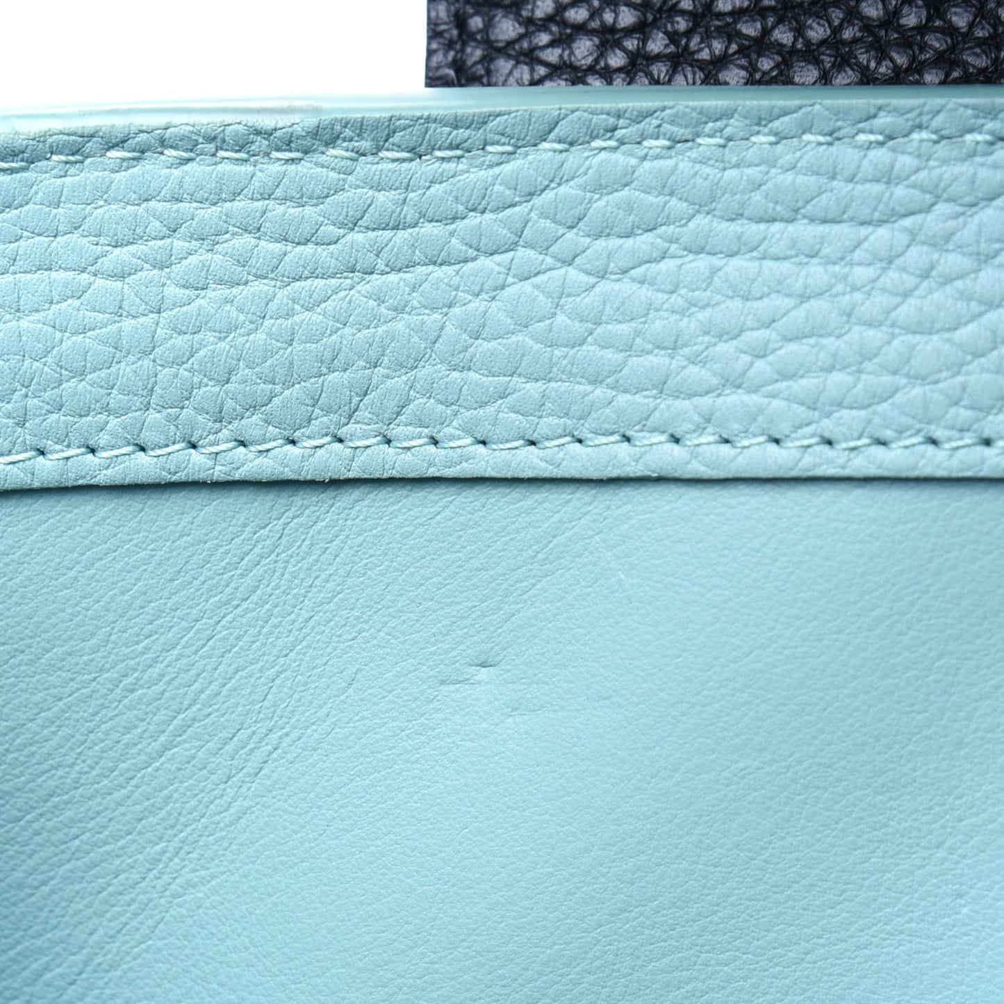 Taurillon Capucines MM Black Turquoise