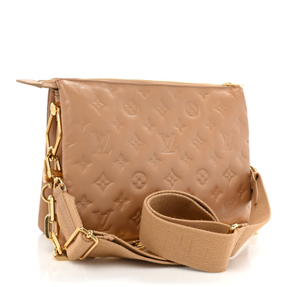 Louis Vuitton Lambskin Embossed Monogram Coussin PM Camel 3 of 15