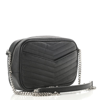 Saint Laurent Grain De Poudre Matelasse Monogram Mini Lou Camera Bag Black 4 of 20