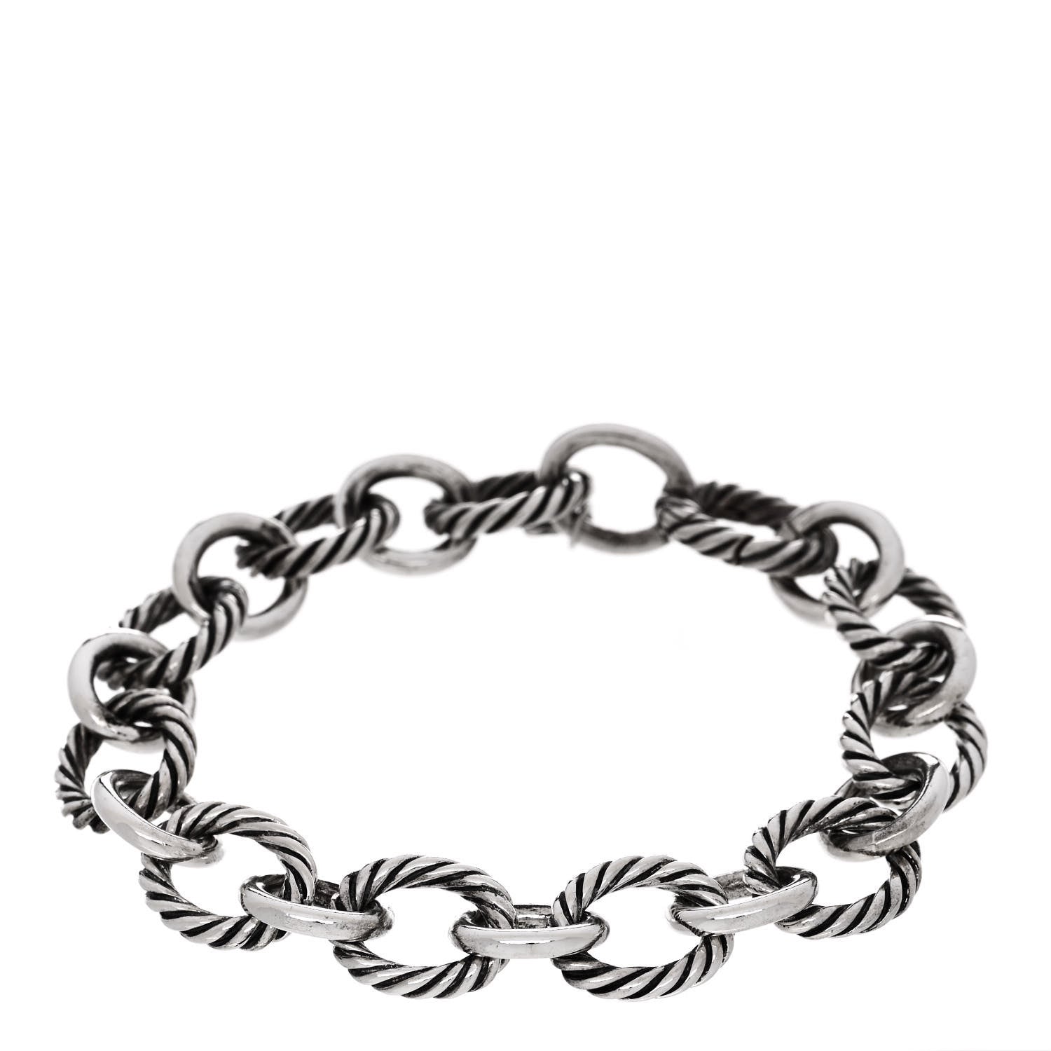 David Yurman Sterling Silver 12mm Large Oval Link Bracelet 1 of 4