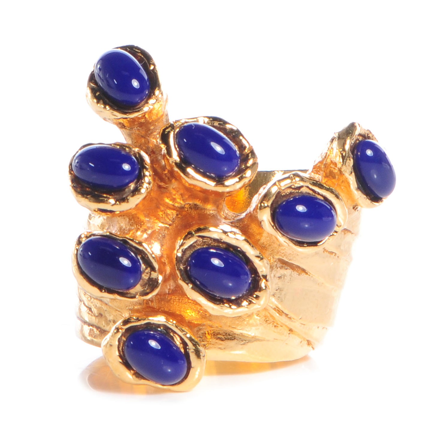 Arty Dots Ring Gold Blue 7.25