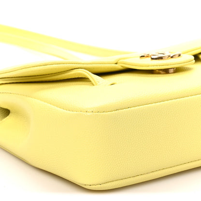 Chanel Shiny Caviar Mini Preppy Coco Shoulder Bag Light Yellow 9 of 11
