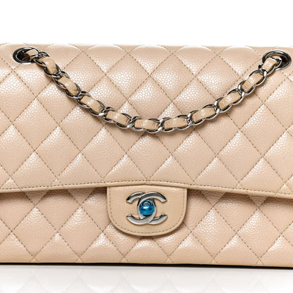 Chanel Caviar Quilted Medium Double Flap Beige 8 of 10