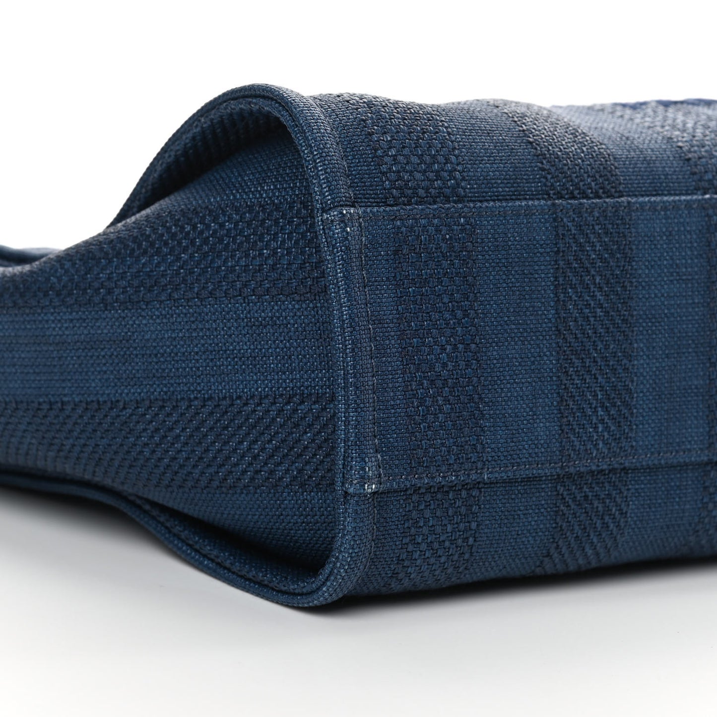 Mixed Fibers Striped Small Deauville Tote Navy Blue