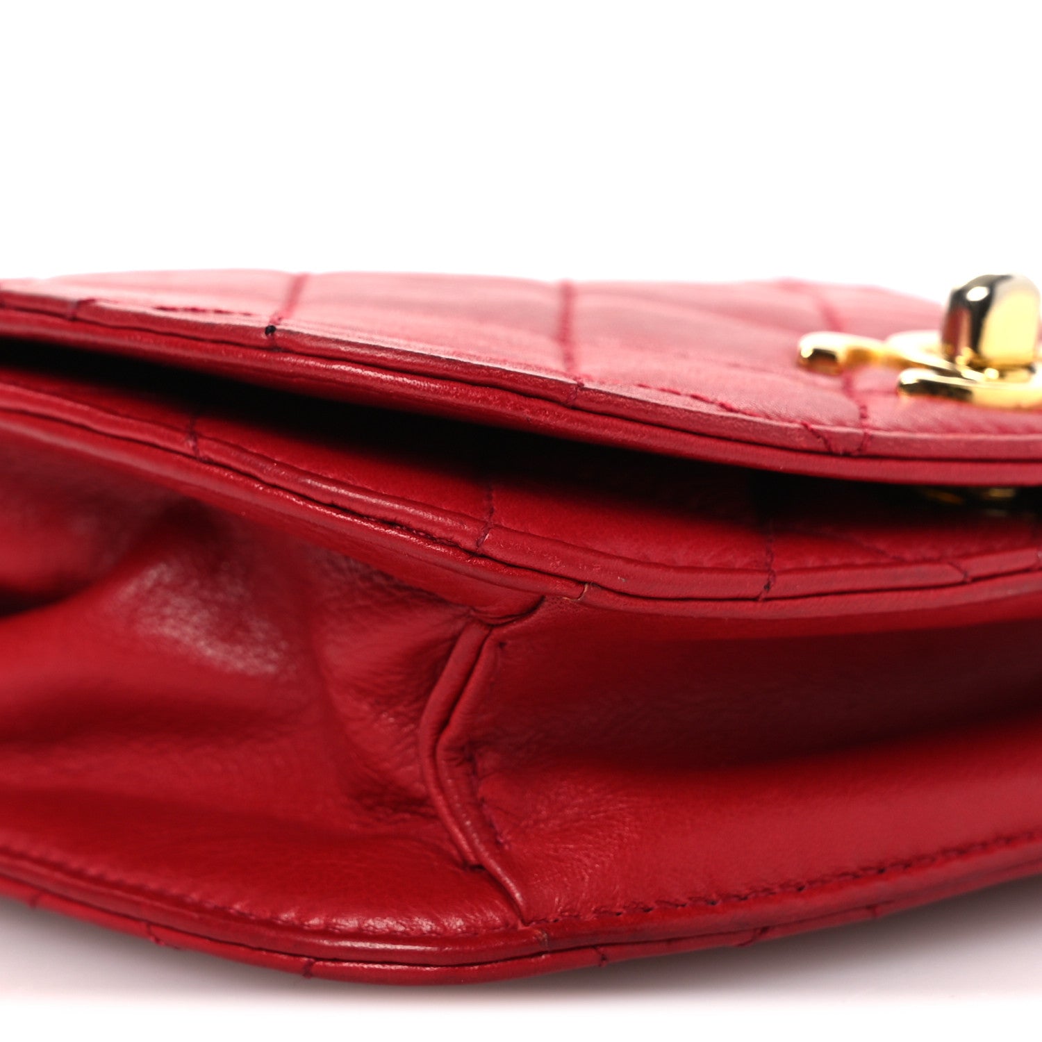 Chanel Lambskin Quilted Flap Waist Belt Bag 75 30 Red 10 of 17