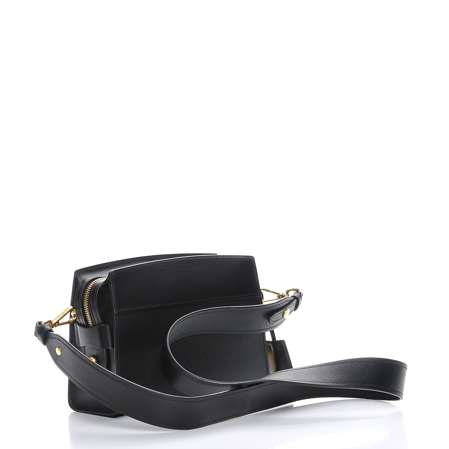 Prada Saffiano Esplanade Crossbody Bag Nero Black 208859