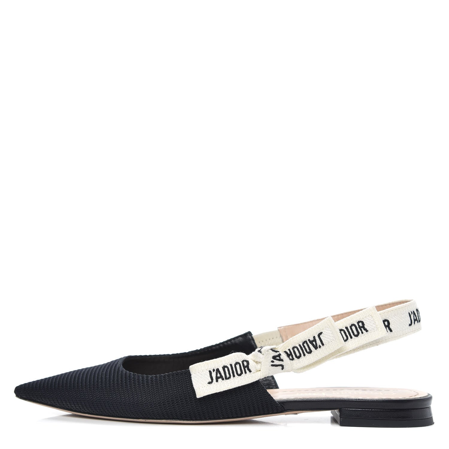 Christian Dior Technical Canvas Ribbon J'Adior Slingback Ballet Flats 37 Black 1 of 10