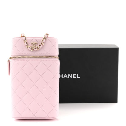 Chanel Caviar Quilted Phone Holder With Chain Light Pink 11 of 11