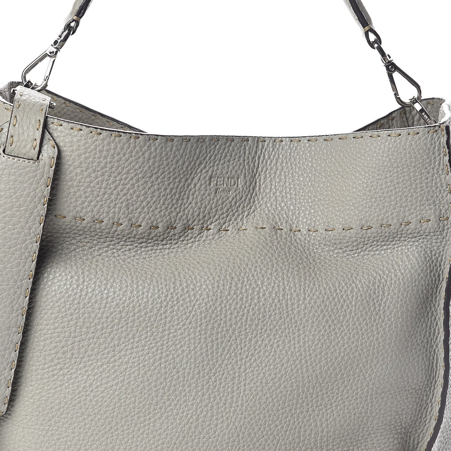 Cuoio Romano Selleria Large Anna Bucket Bag Grigio