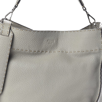 Fendi Cuoio Romano Selleria Large Anna Bucket Bag Grigio 7 of 9