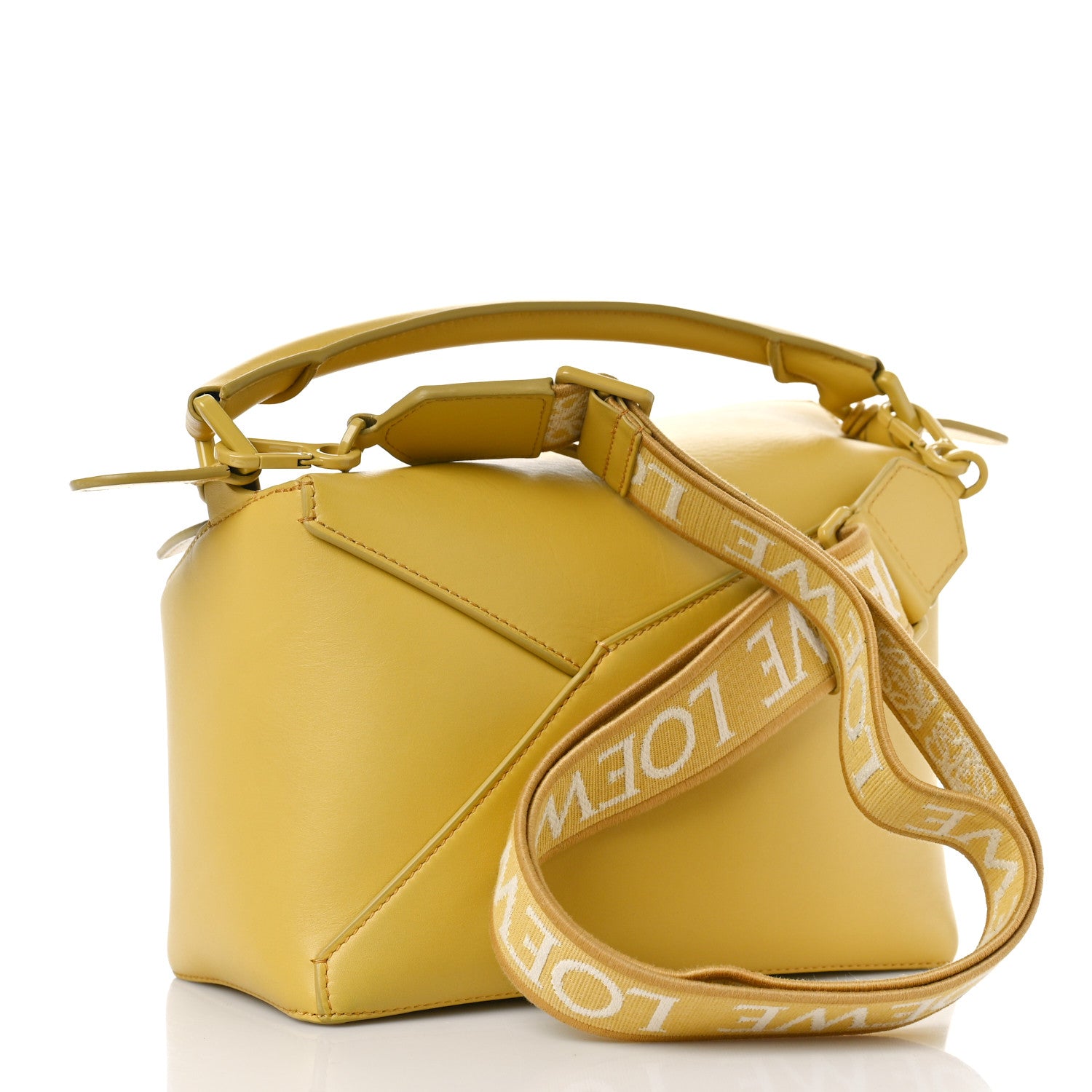 Loewe Satin Calfskin Monochrome Small Puzzle Edge Bag Pale Yellow Glaze 3 of 10
