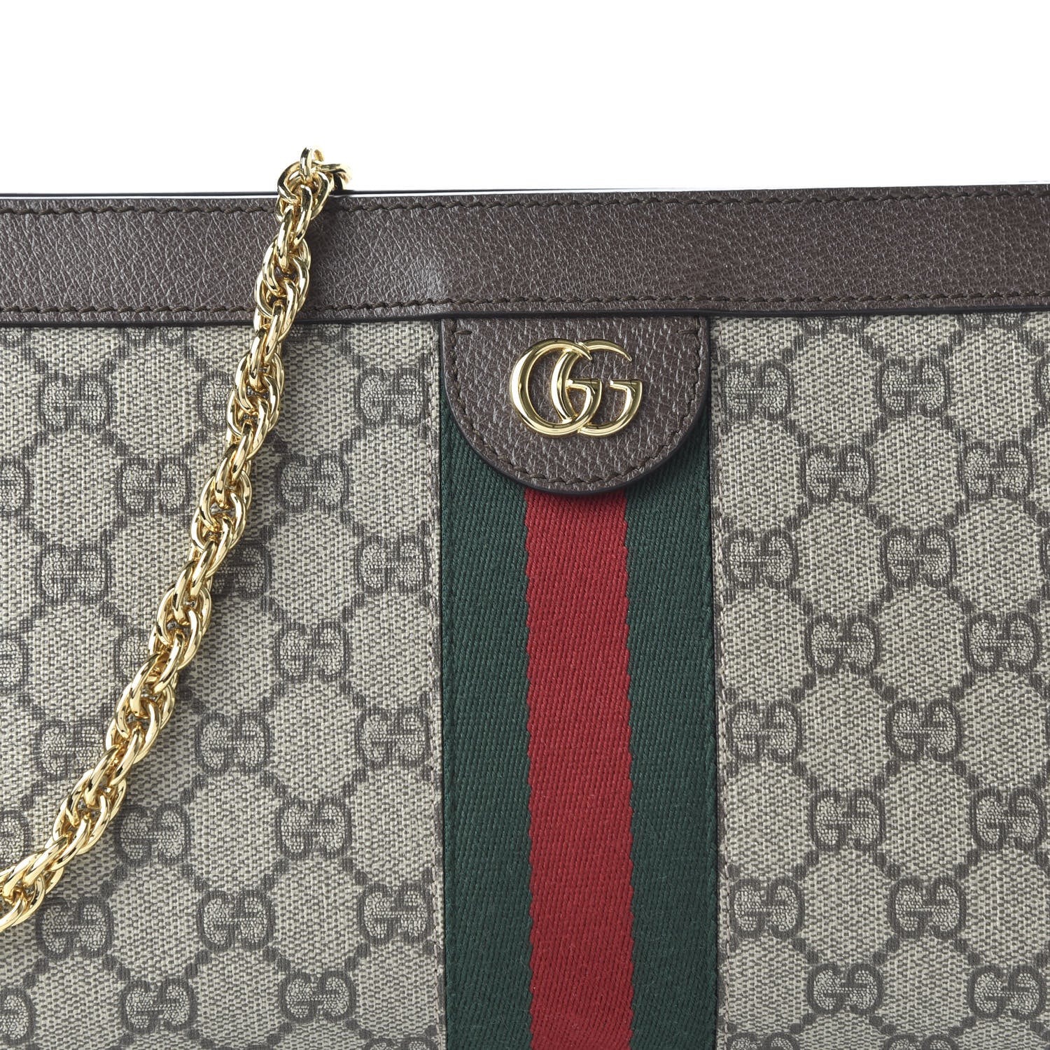 Gucci GG Supreme Monogram Web Small Ophidia Chain Shoulder Bag Brown 10 of 11