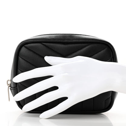 Saint Laurent Lambskin Y Quilted Monogram Loulou Cosmetic Case Black 2 of 10
