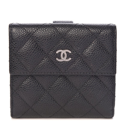Chanel Caviar Quilted Compact French Flap Wallet Black 1 of 8