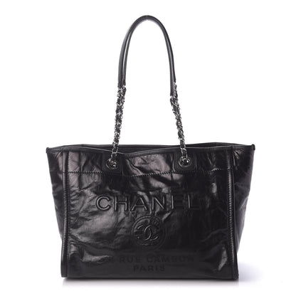 Chanel Glazed Calfskin Small Deauville Tote Black 1 of 11