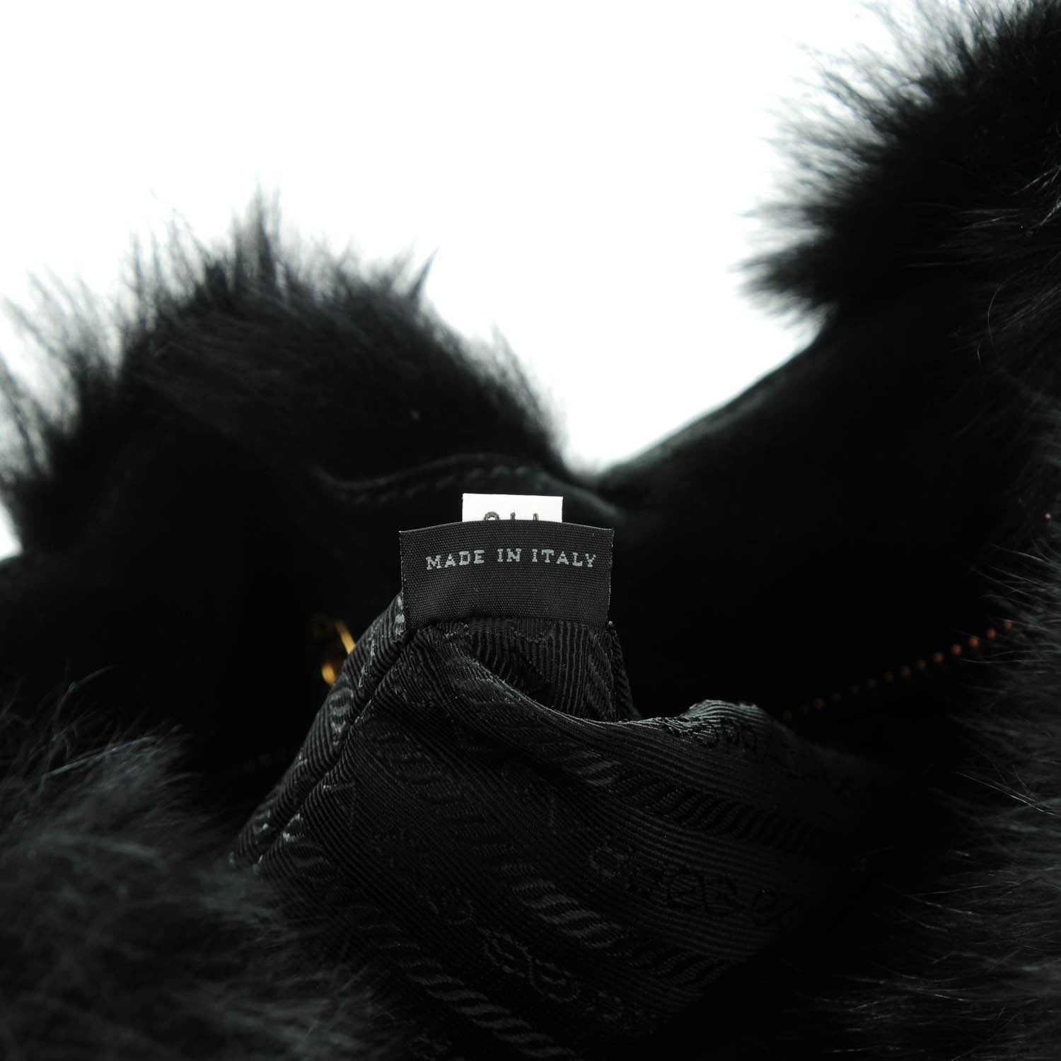 Prada Eco Lapin Faux Fur Handbag Black 8 of 9