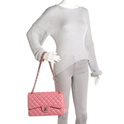 Chanel Lambskin Quilted Jumbo Double Flap Pink 2 of 8