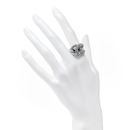 Chanel Crystal Pearl CC Ring 7 Silver 2 of 4