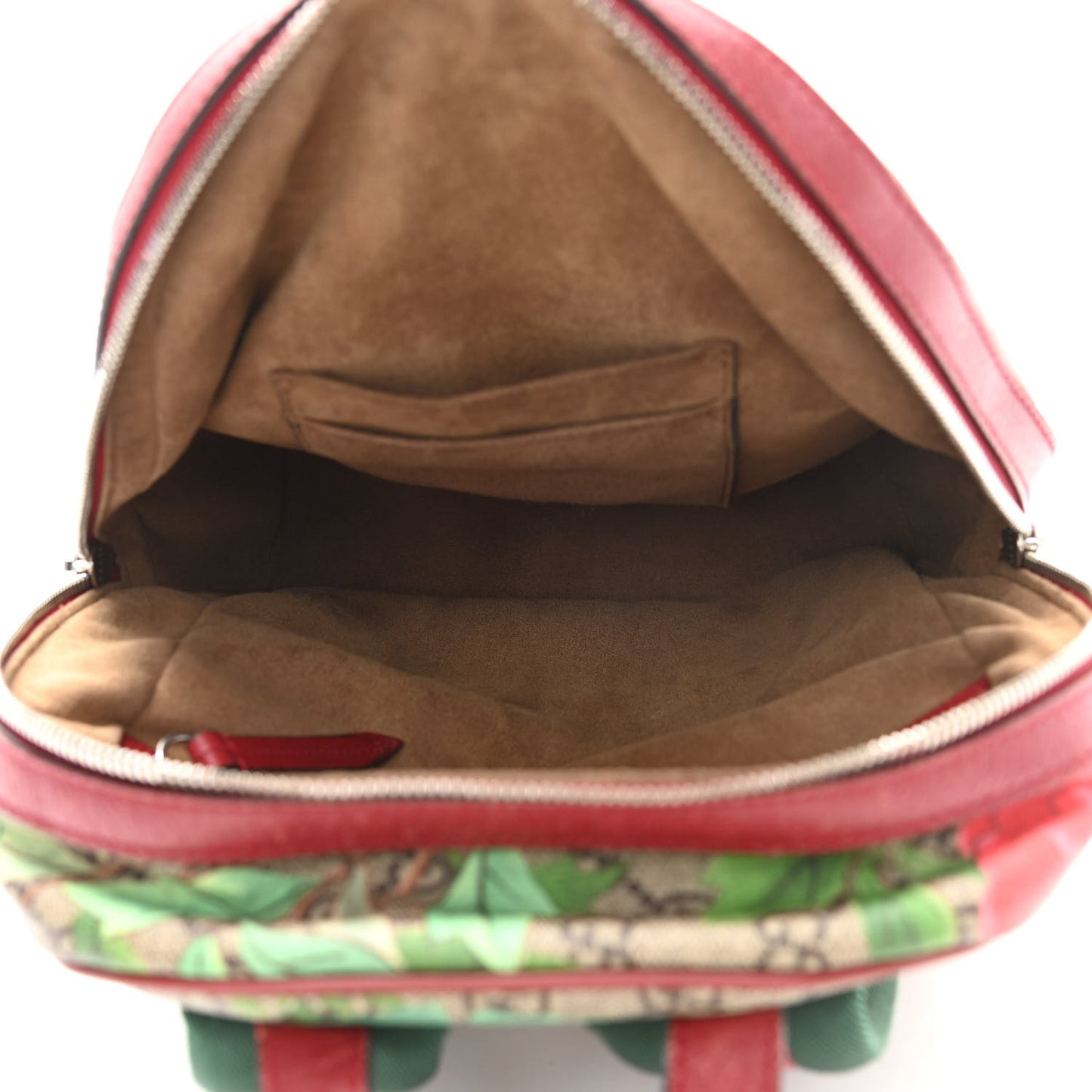 GG Supreme Monogram Tian Web Small Day Backpack Beige Multicolor Red