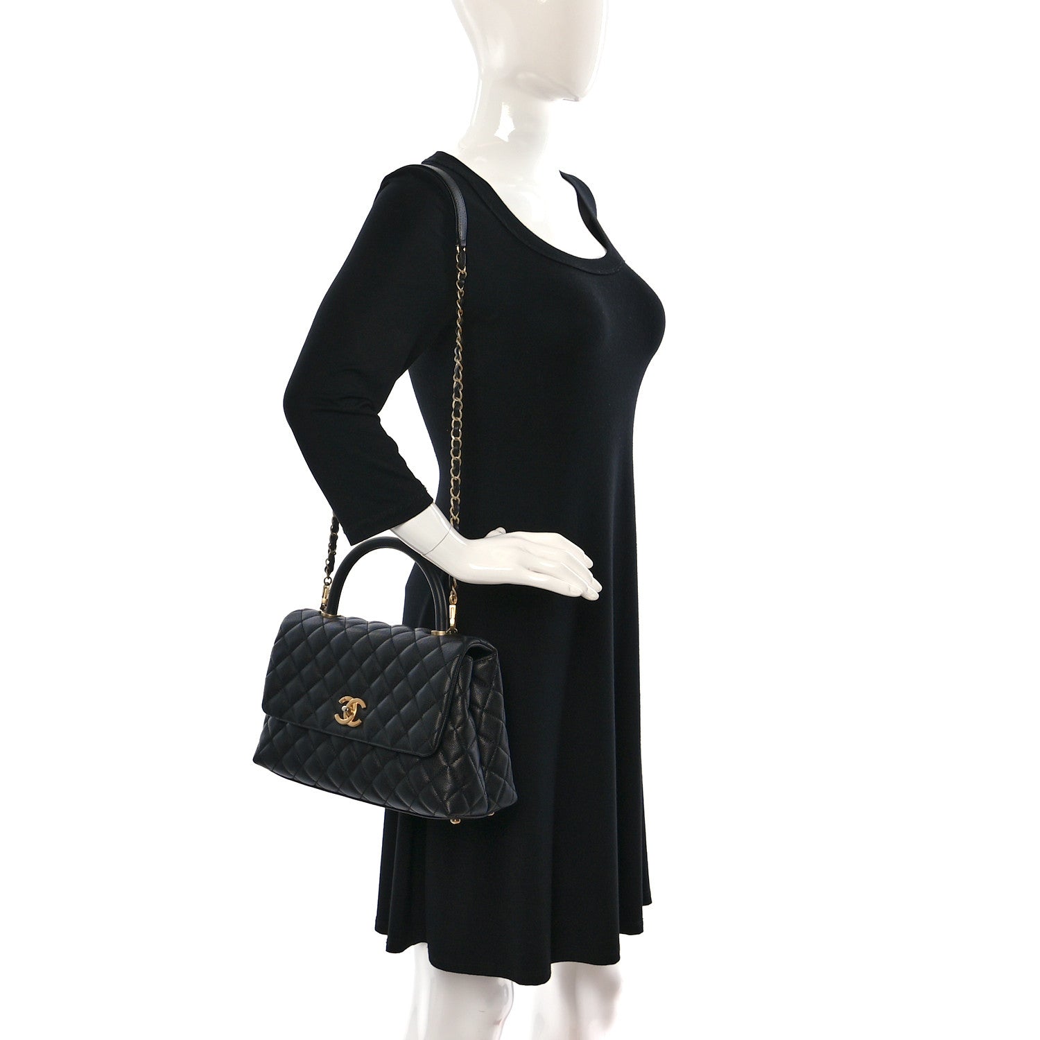 Chanel Caviar Quilted Small Coco Handle Flap Black 1 of 13