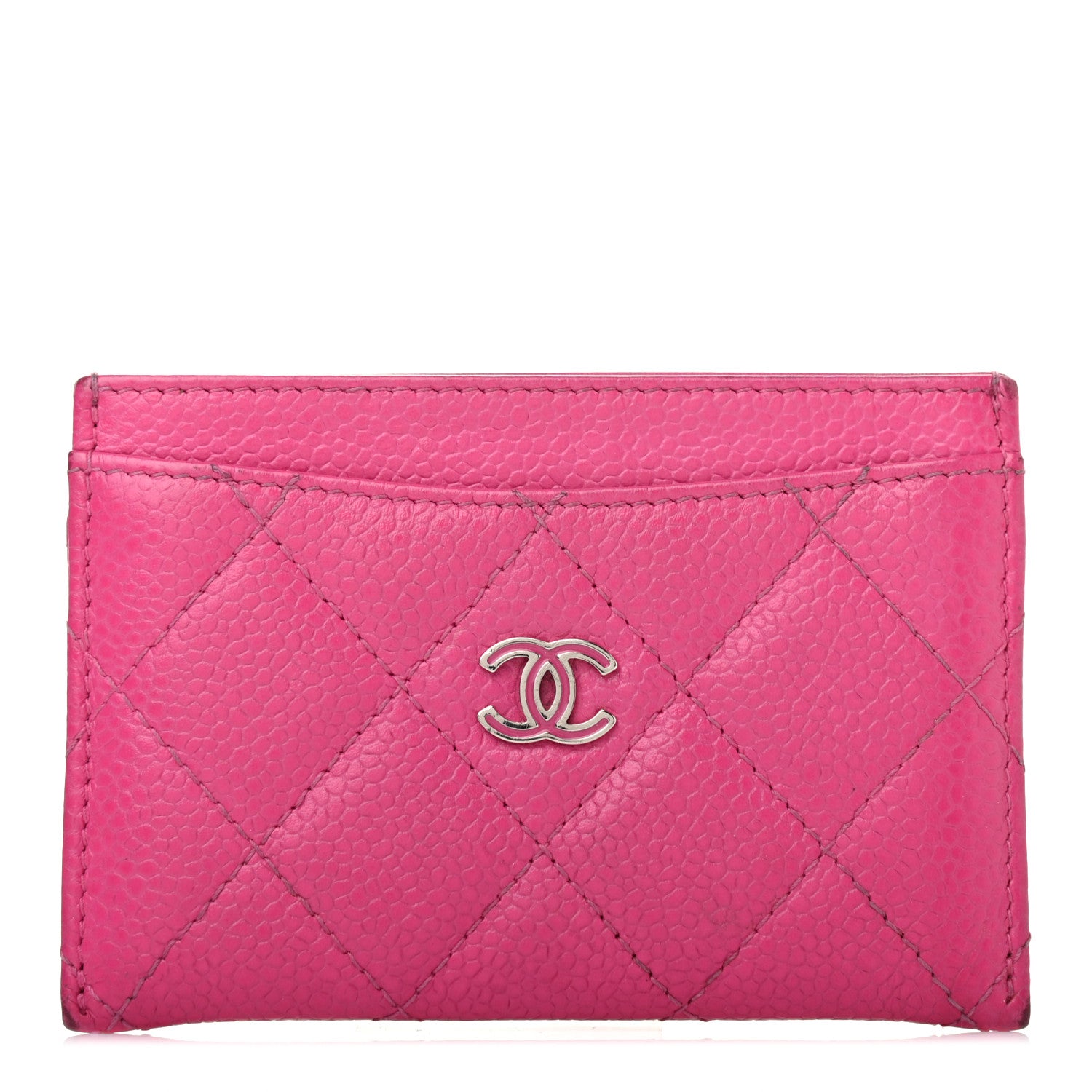 Chanel Caviar Quilted Card Holder Pink 1 of 10