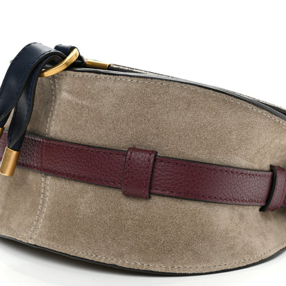 Chloe Suede Calfskin Mini Marcie Round Crossbody Bag Motty Grey Multicolor 11 of 11