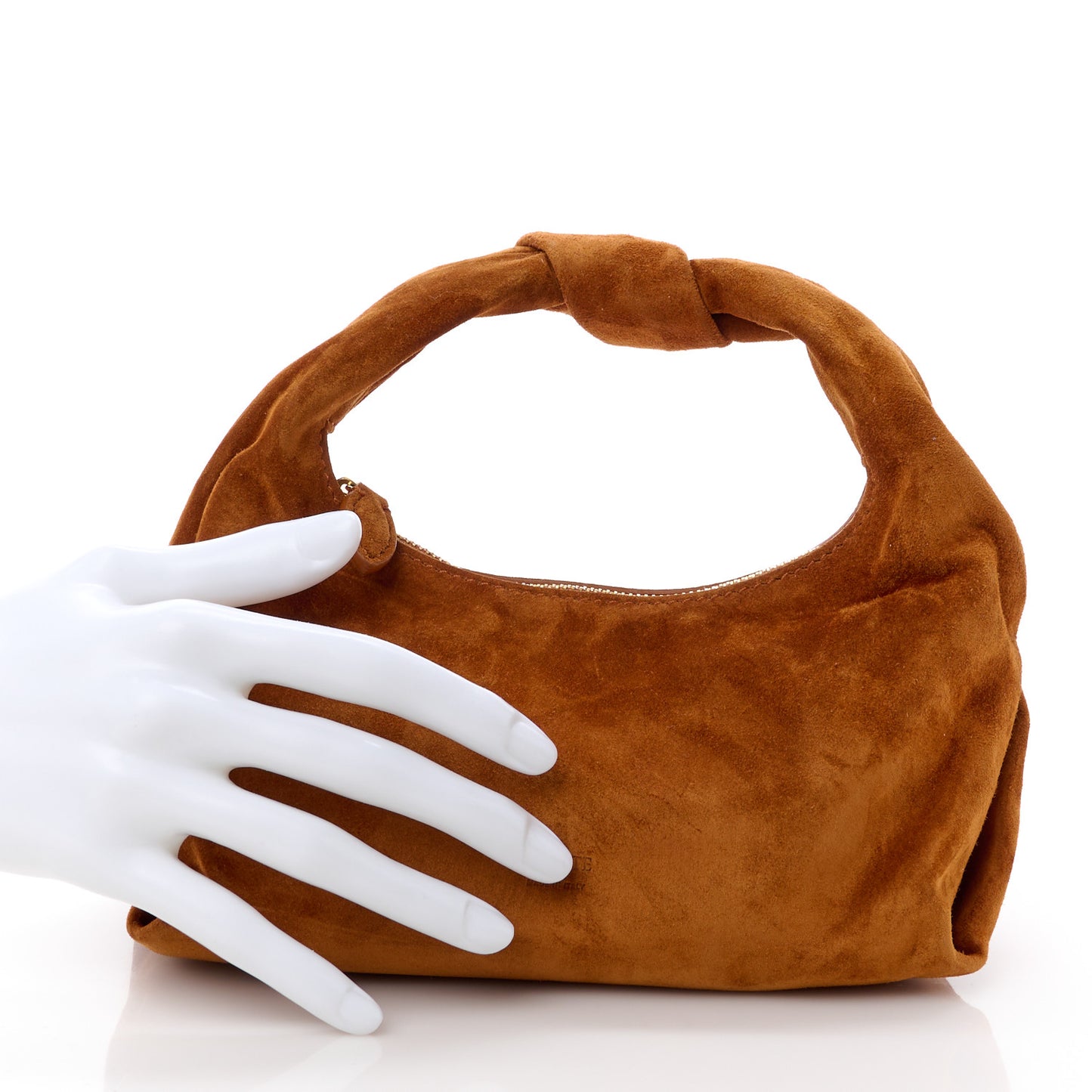 Suede Calfskin Beatrice Small Hobo Caramel