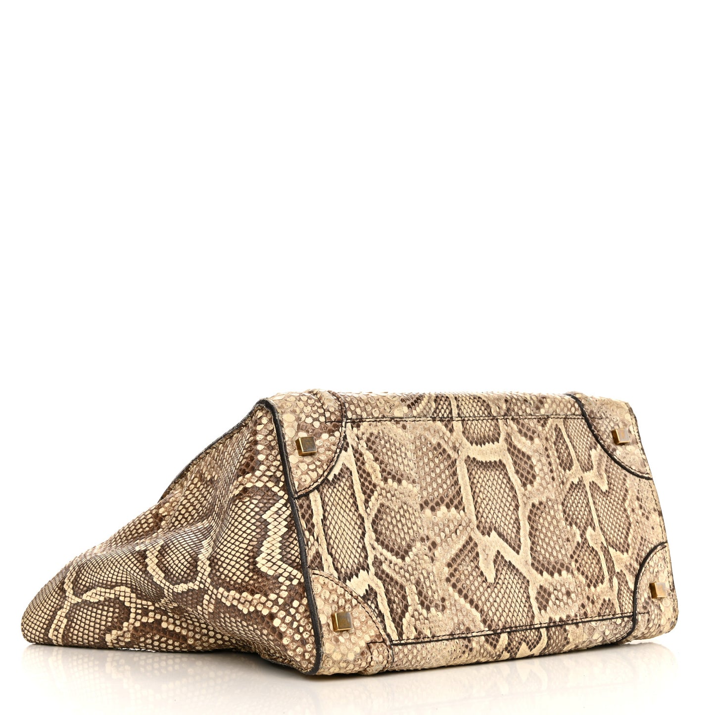Snakeskin Mini Luggage Beige
