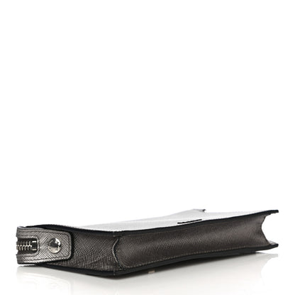 Prada Metallic Saffiano Phone Pouch Fumo Mordore 4 of 10