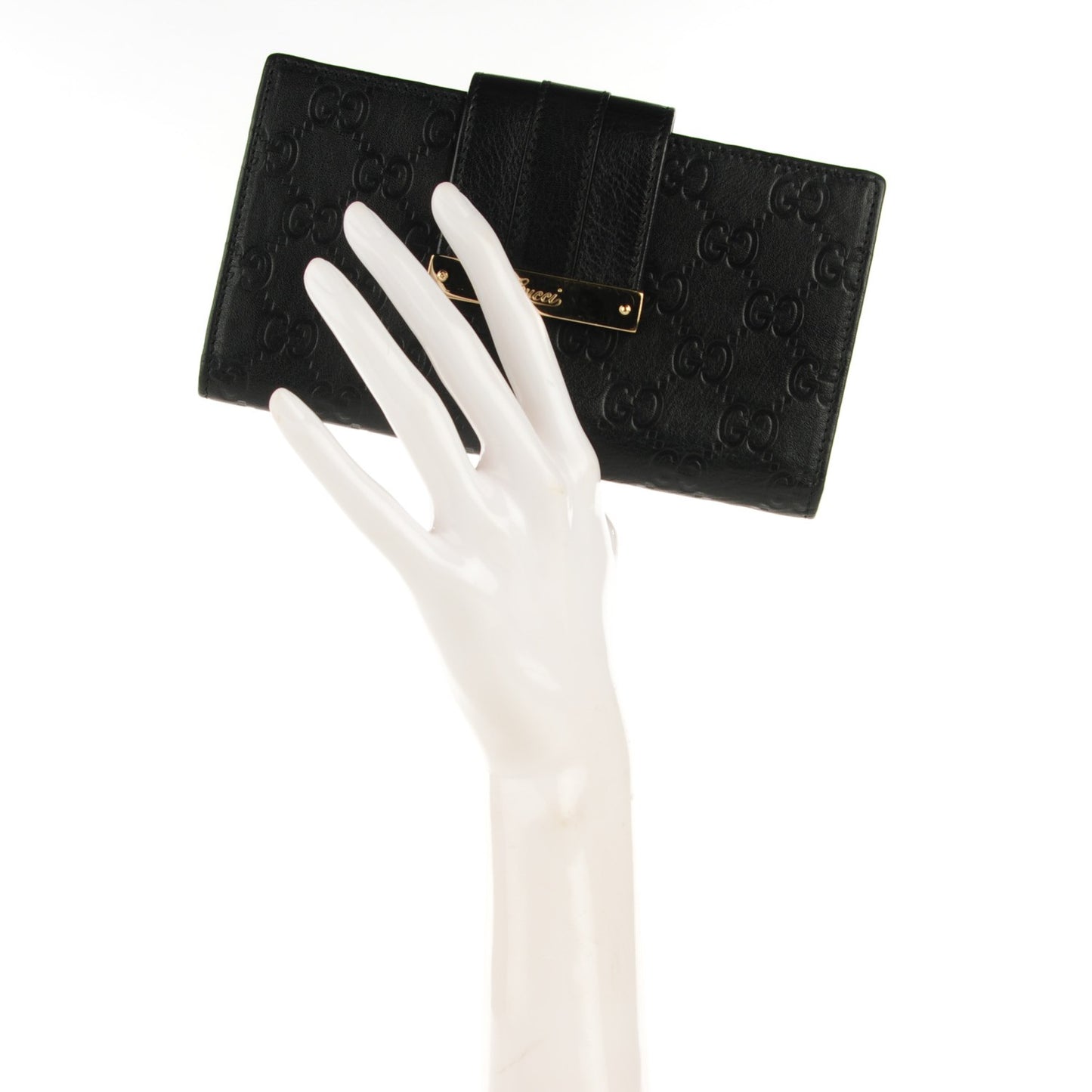 Guccissima Ladies Web Long Wallet Black