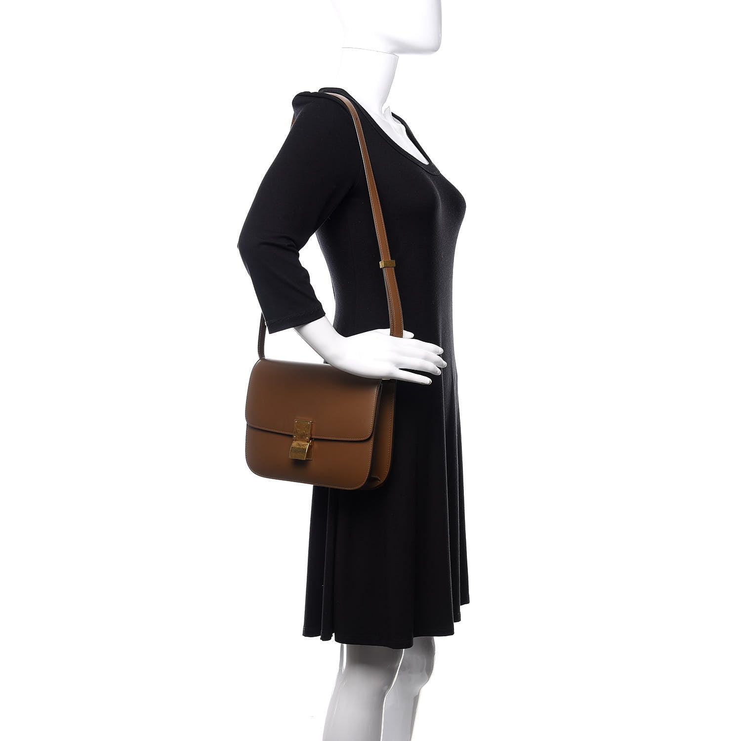 Celine Box Calfskin Medium Classic Box Flap Bag Camel 2 of 10