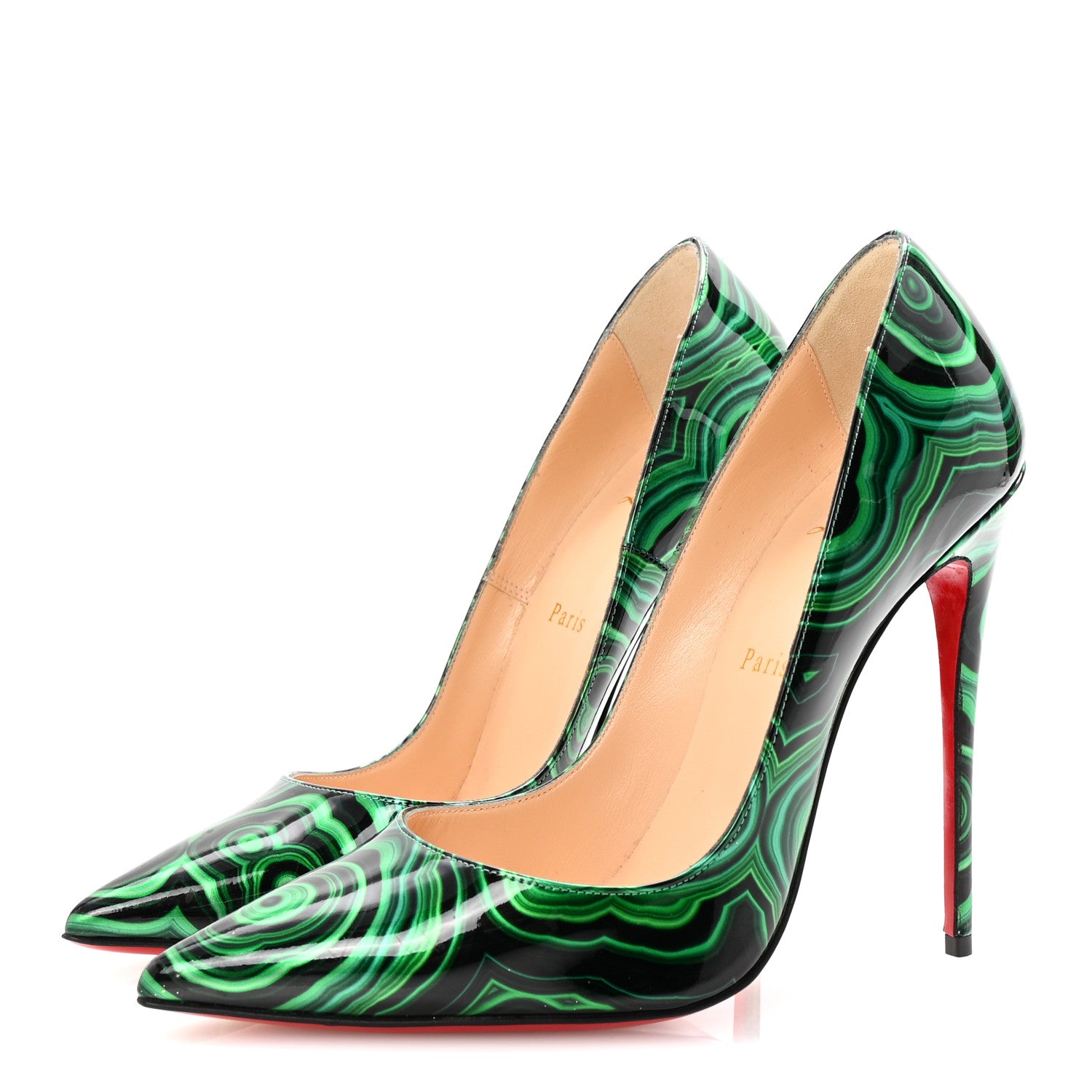 Christian Louboutin Patent Malachite So Kate 120 Pumps 40 Vert