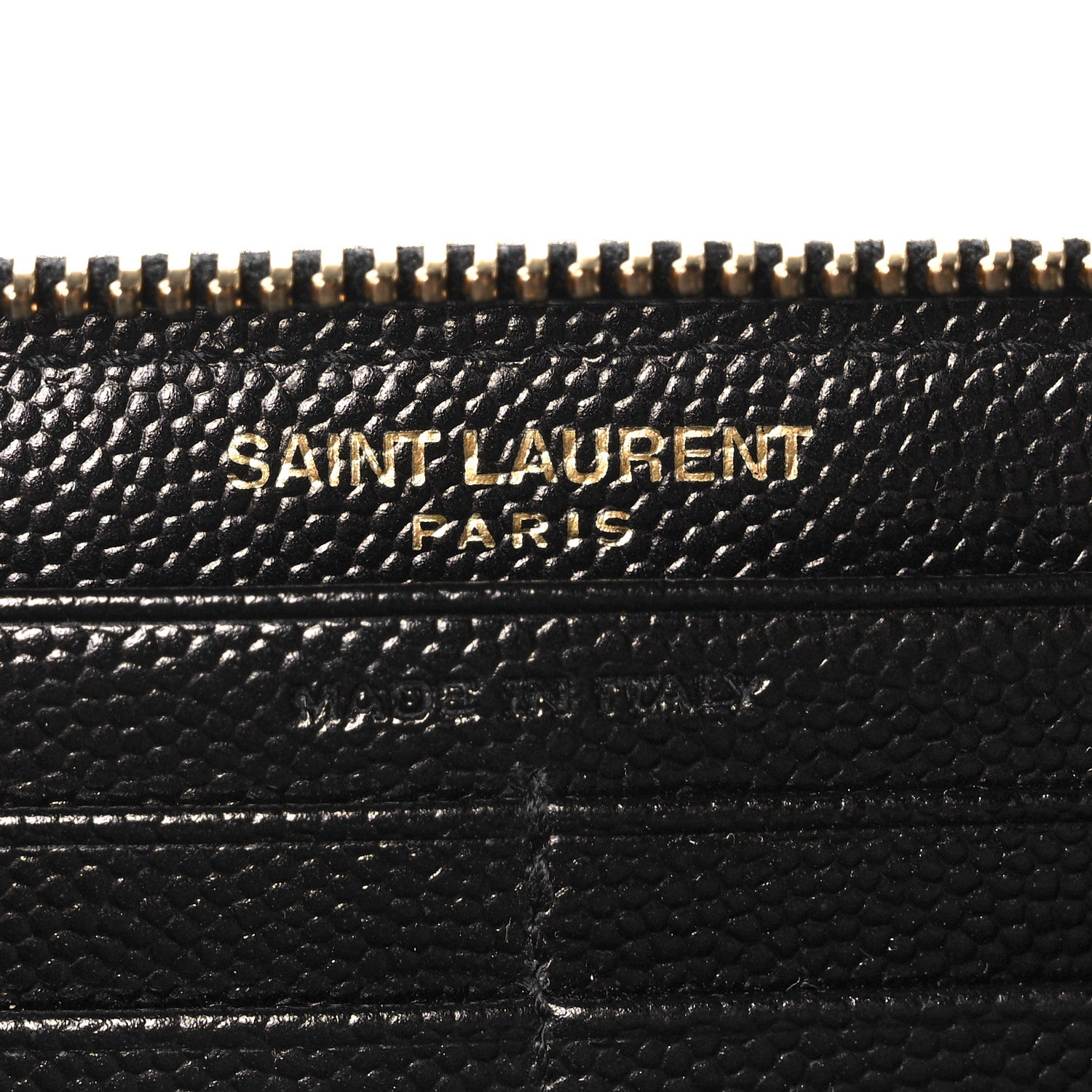 Saint Laurent Grain De Poudre Matelasse Chevron Monogram Zip Around Wallet Black 6 of 8