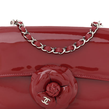 Chanel Patent Calfskin Small Camellia Flap Red 8 of 11