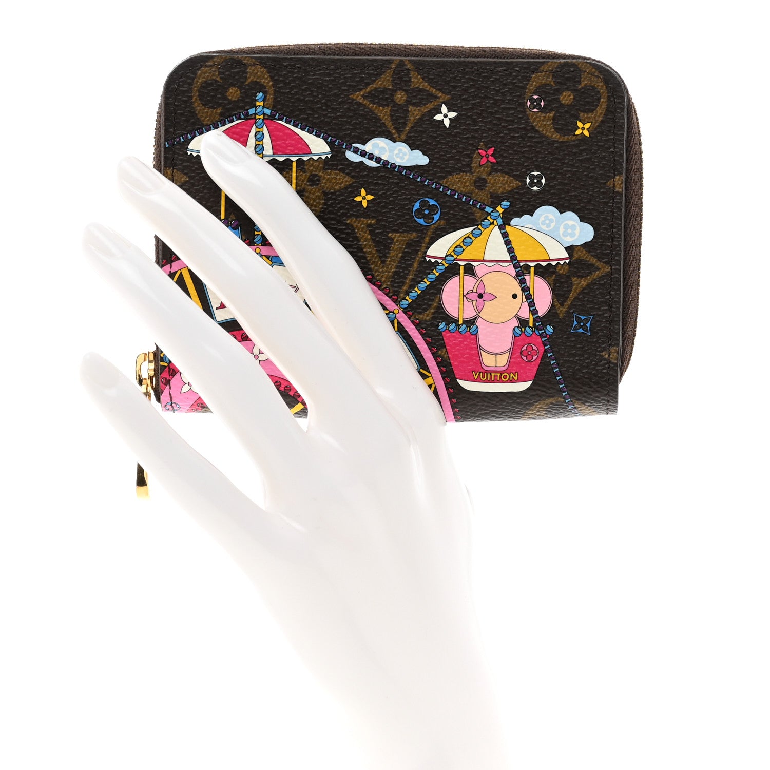 Louis Vuitton Monogram 2020 Christmas Animation Big Wheel Zippy Coin Purse Rose Ballerine 2 of 6