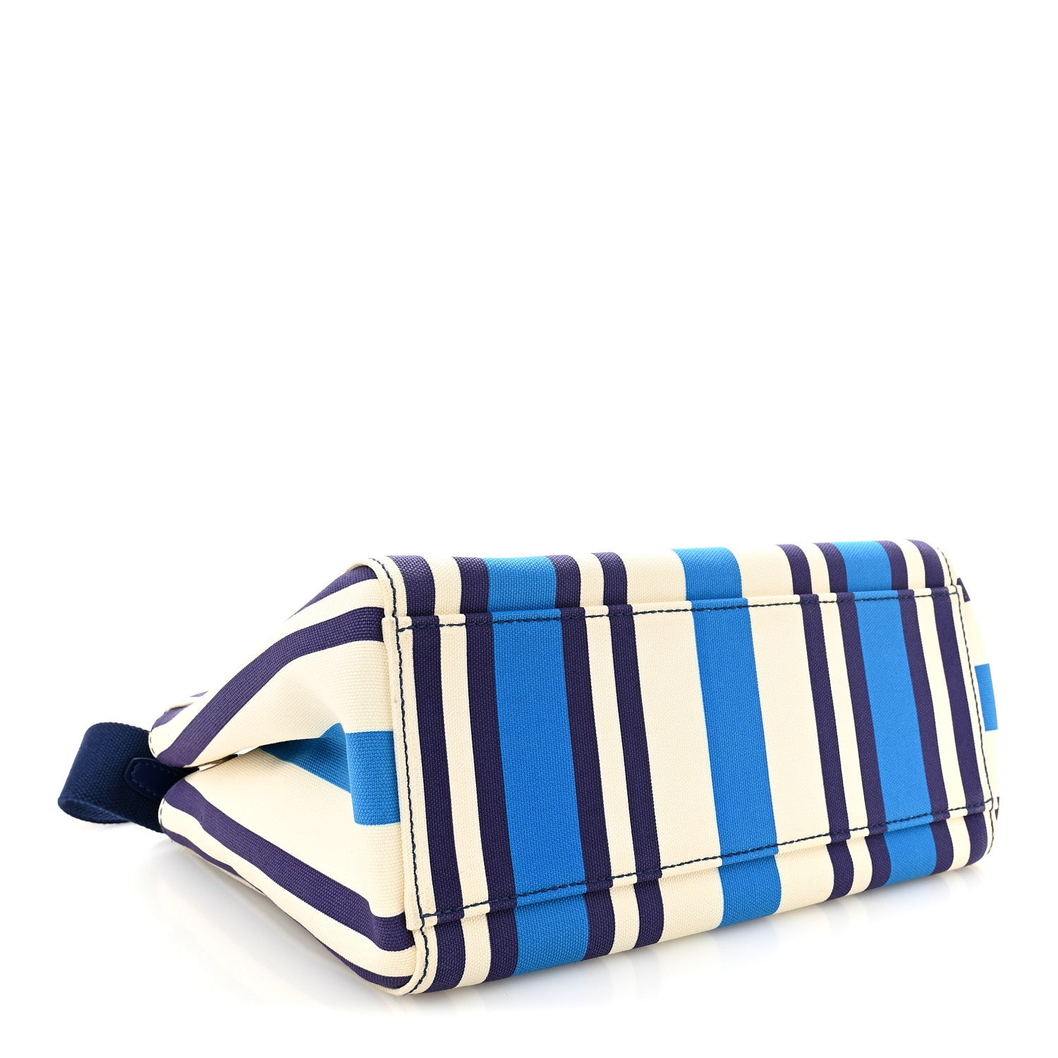Miu Miu Canapa Vitello Striped Small Tote Turchese 4 of 10