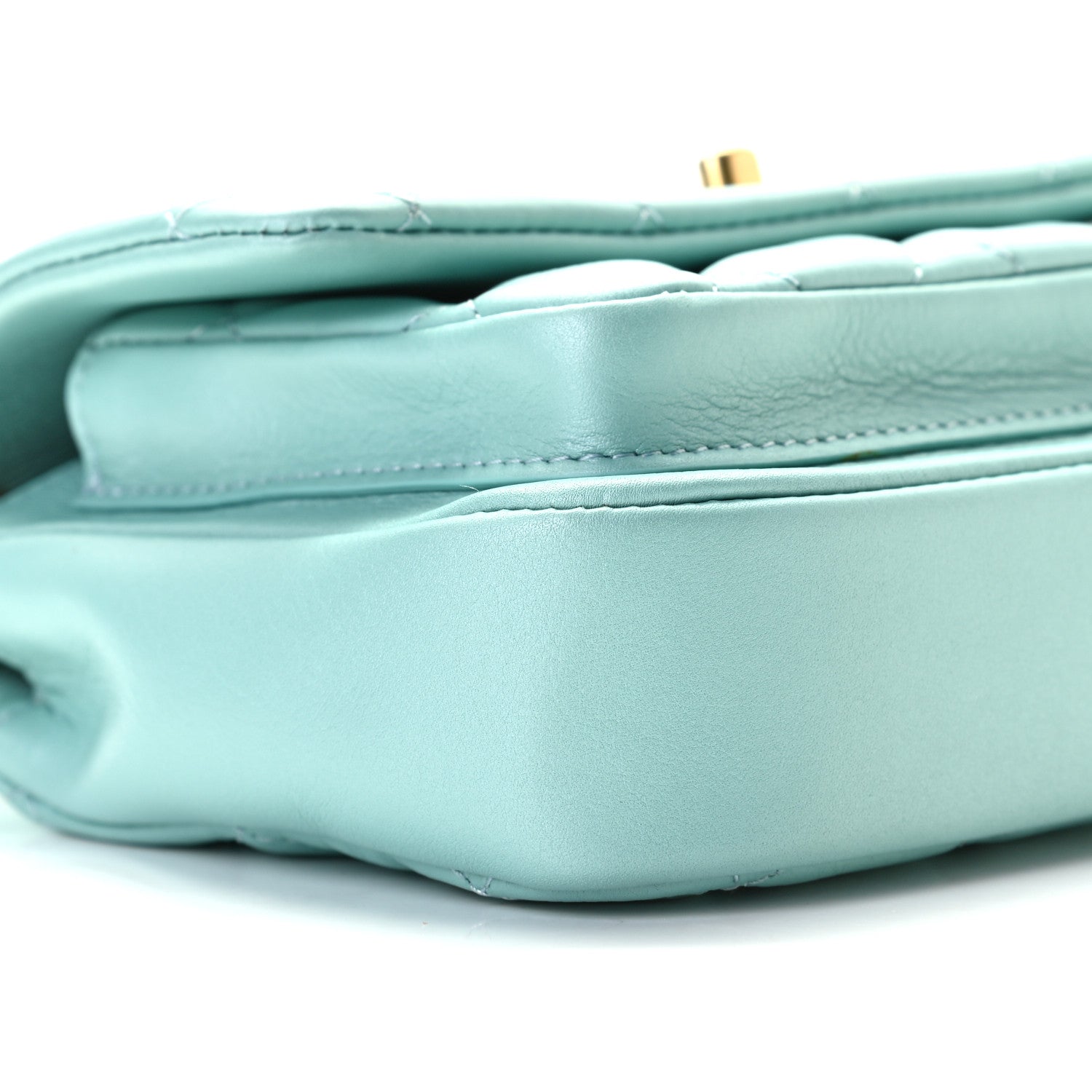 Chanel Calfskin Quilted Top Handle Flap Light Blue 6 of 12