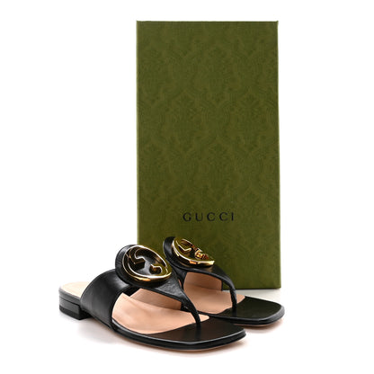 Gucci Malaga Kid Blondie Thong Sandals 35.5 Black 9 of 9