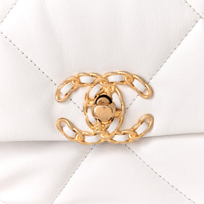 Chanel Lambskin Quilted Medium Chanel 19 Flap White 8 of 10