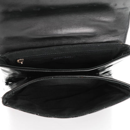 Chanel Patent Square Stitched Keyboard Flap Clutch Black 5 of 9