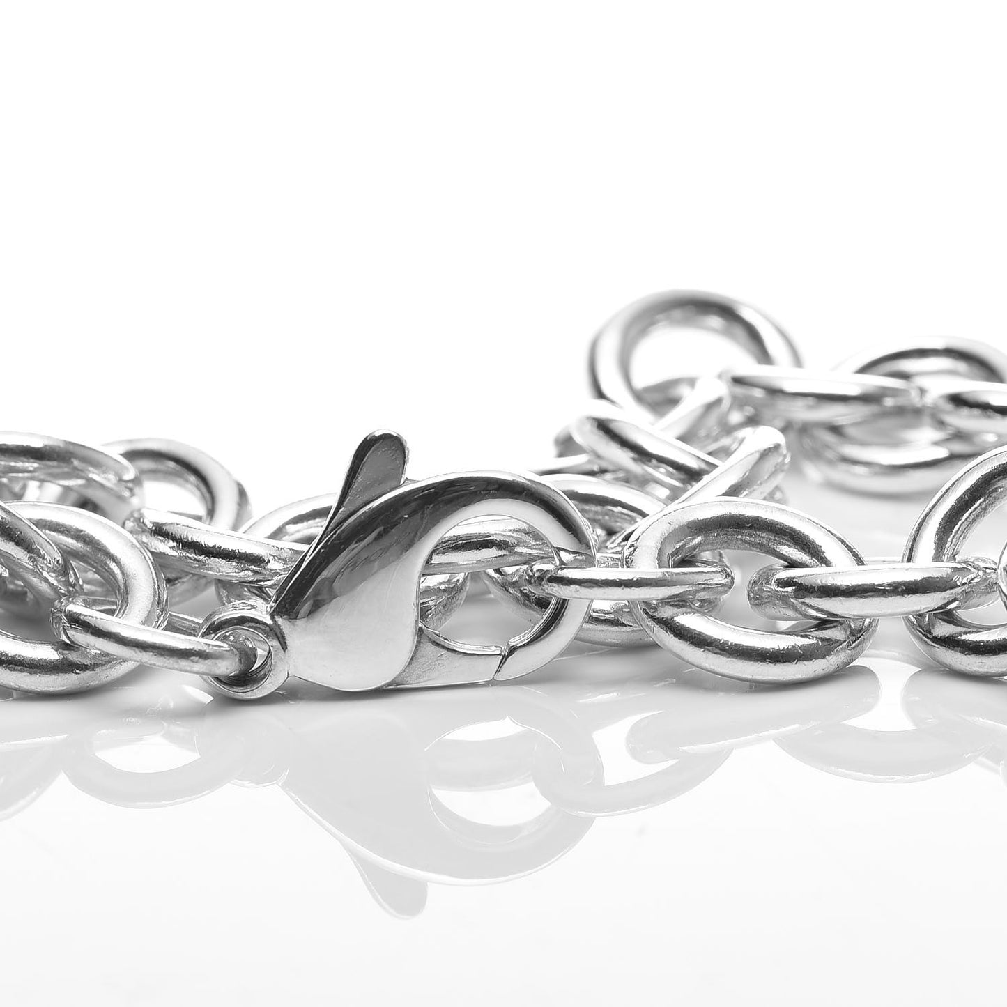 Sterling Silver Heart Tag Charm Bracelet