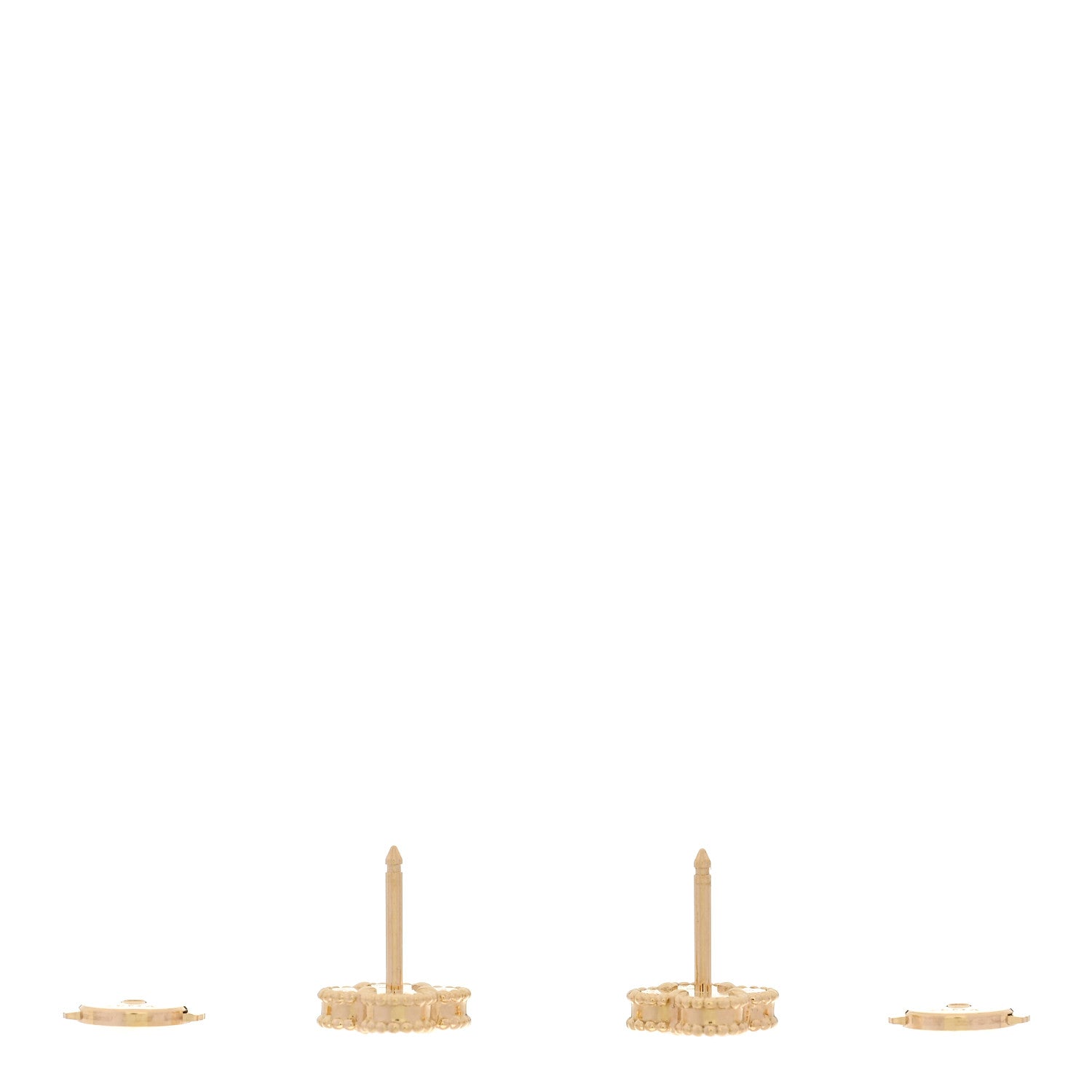 Van Cleef & Arpels 18K Yellow Gold Black Onyx Sweet Alhambra Earrings 3 of 5
