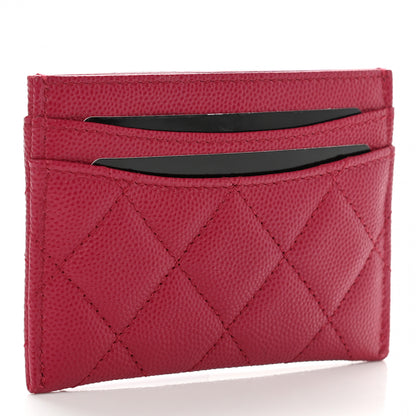 Chanel Caviar Quilted Card Holder Dark Pink 3 of 8