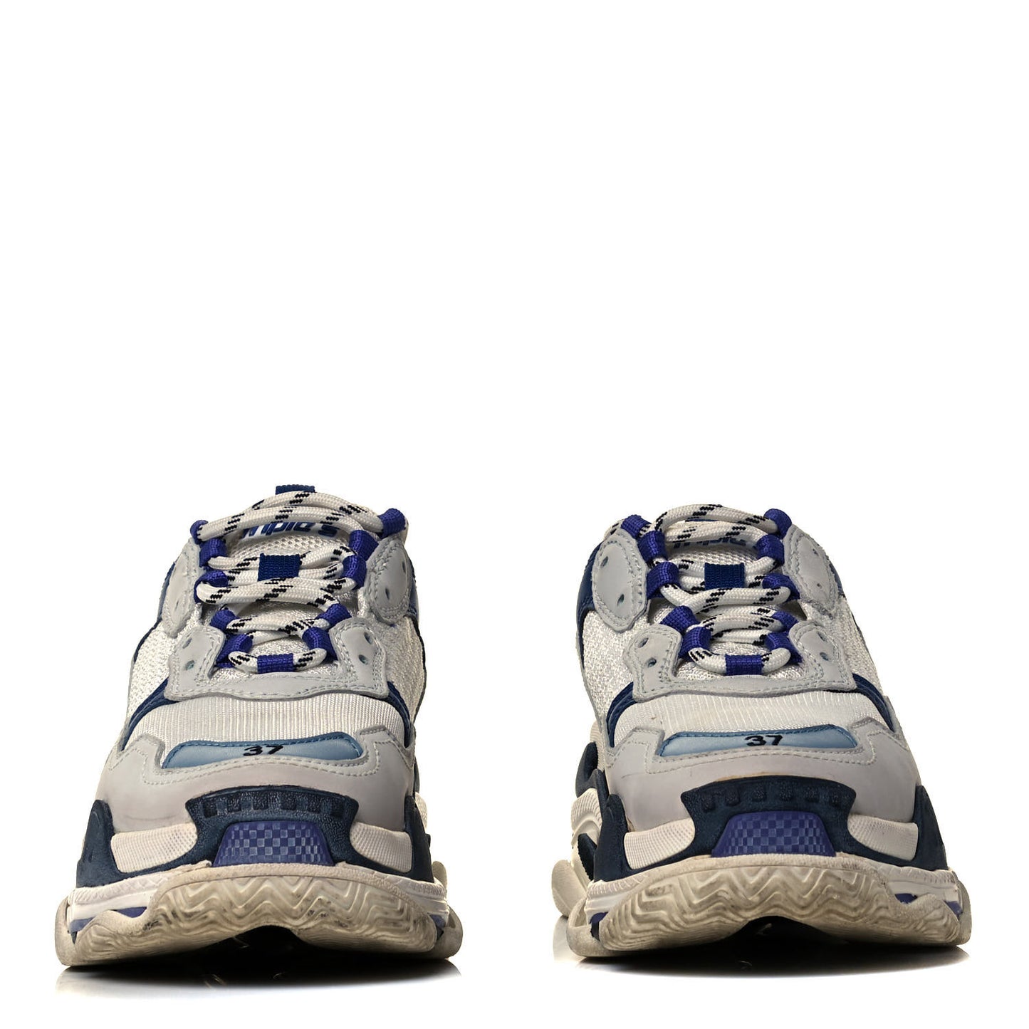 Fabric Mesh Womens Triple S Sneakers 37 White Bleu Violet