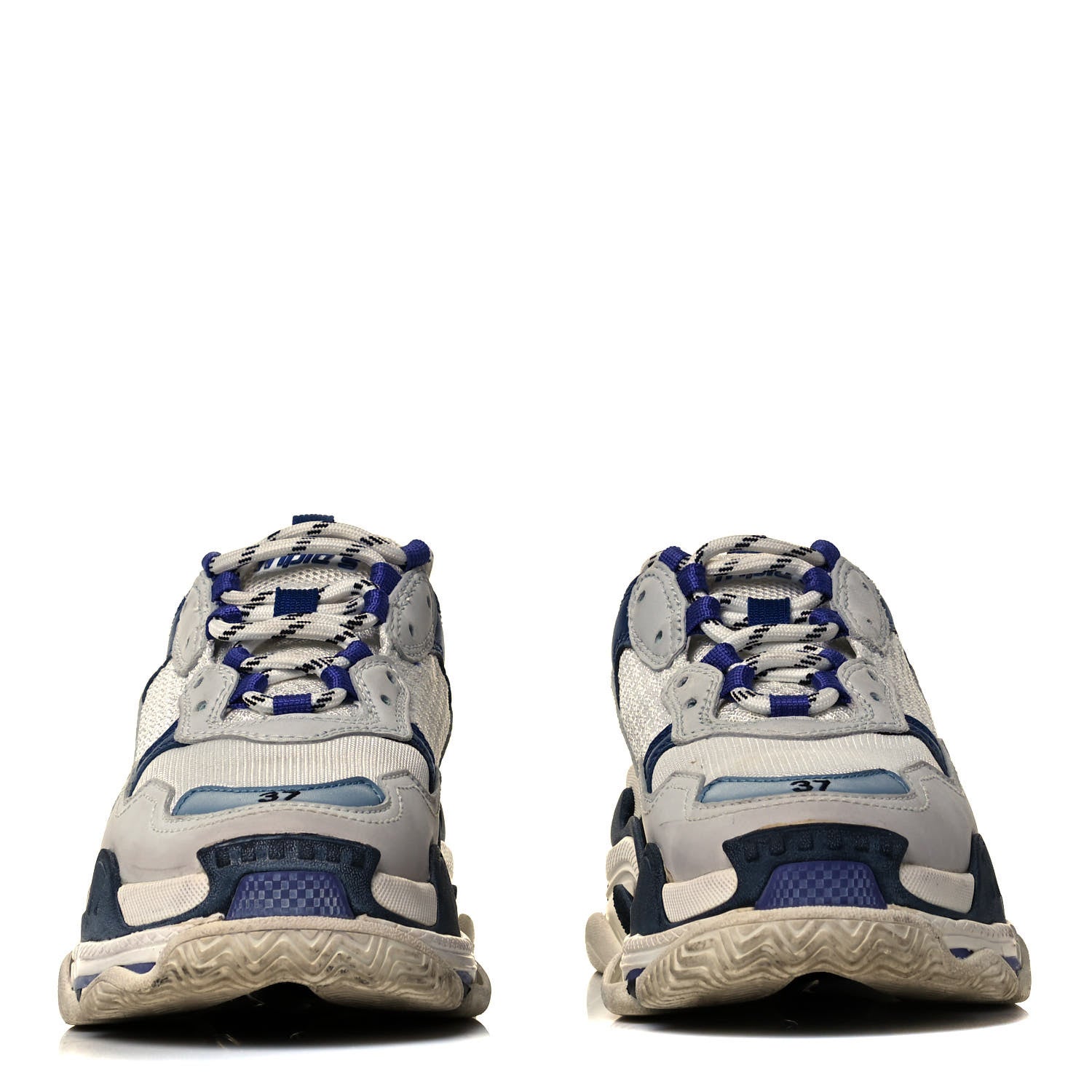 Balenciaga Fabric Mesh Womens Triple S Sneakers 37 White Bleu Violet 3 of 7
