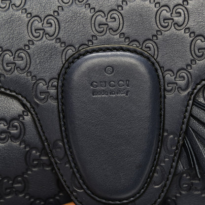 Gucci Guccissima Medium Emily Shoulder Bag Blue 8 of 9