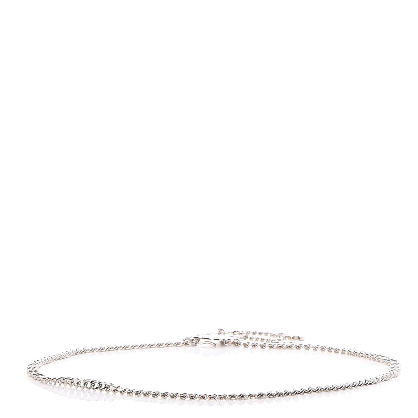 Enamel Camellia Chain Belt Black Silver