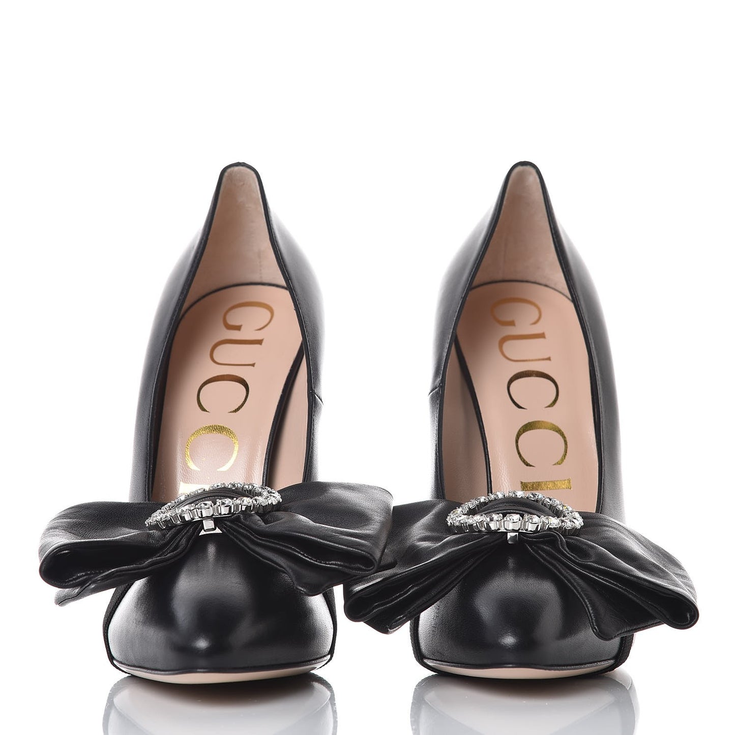 Nappa Removable Bow Elaisa Platform High Heel Pumps 38.5 Black